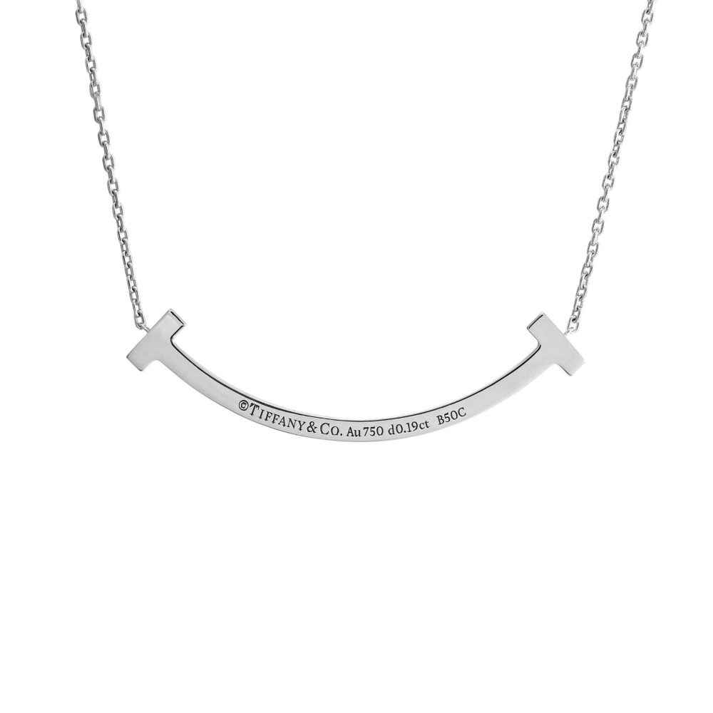 Tiffany & Co. Tiffany T Smile Necklace 18K White Gold Diamond 74957293