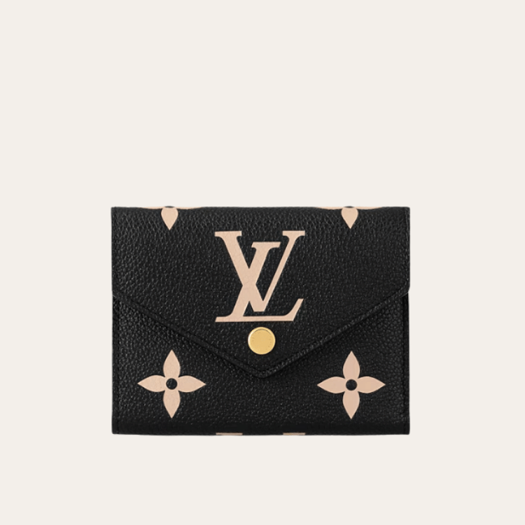 Louis Vuitton Victorine Wallet Bicolor Black/Beige 4.7 Inches M80969