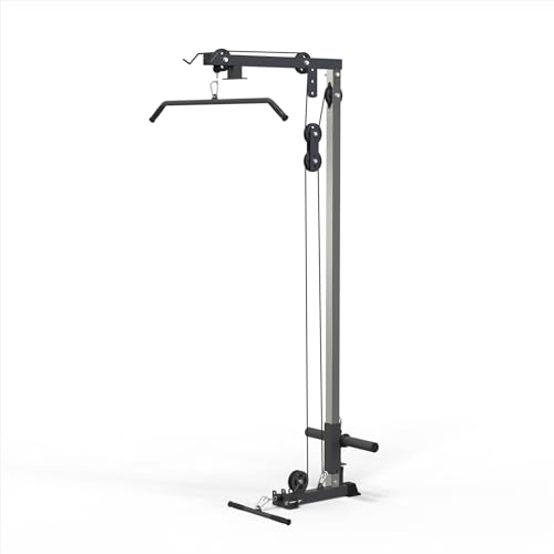 Iron Crush i200 Power Rack – Multi-Function Squat Rack with Solid Safety Bars and J-Hooks – Optional LAT Pulldown, Landmine Attachments - Home Gym Power Cage Bench Rack (LAT Pull-Down Only)