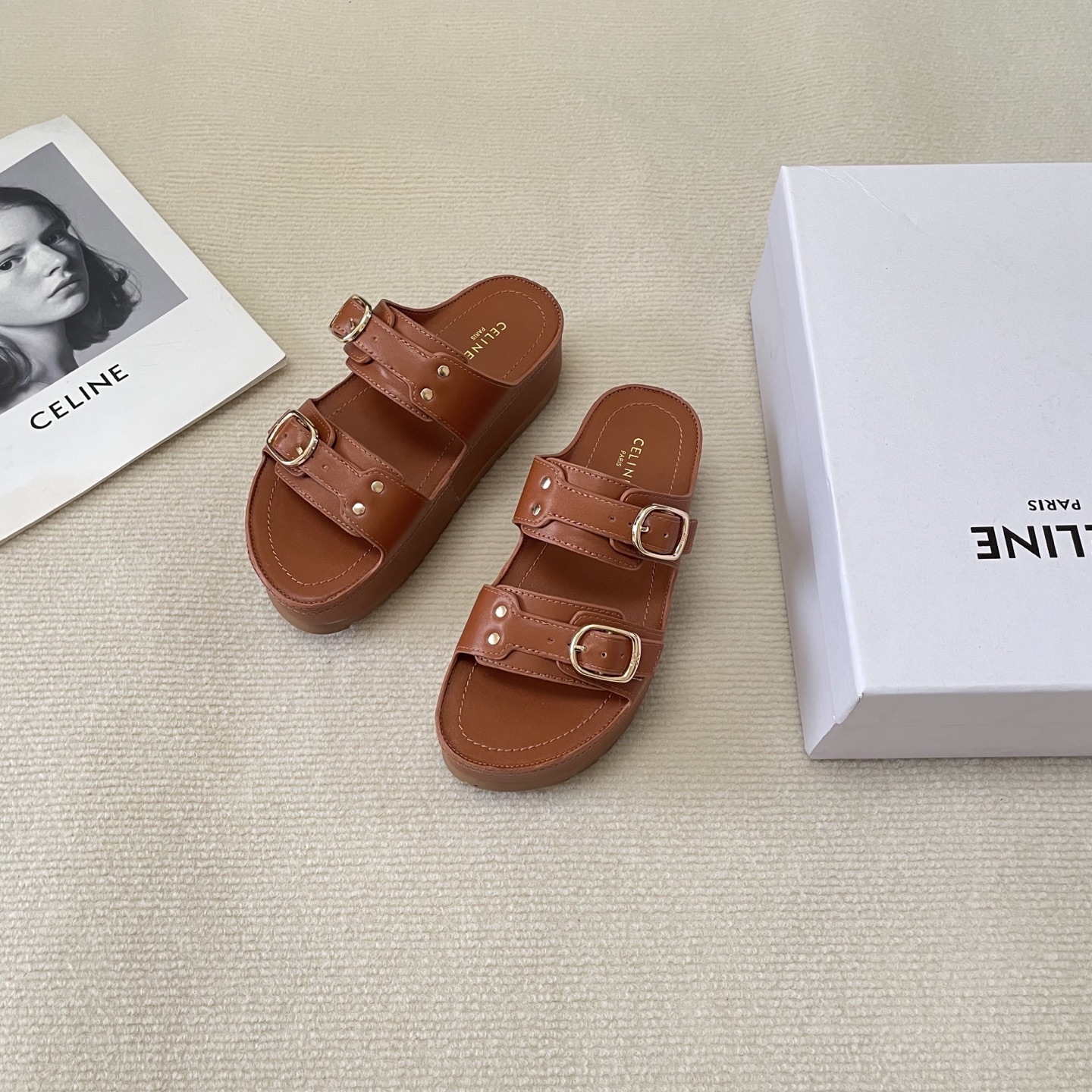 CELINE new early summer thick-soled slippers for vacation style - cnluxepick