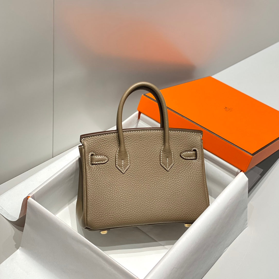 Hermes Birkin 20Cm Etoupe Togo Leather Gold Hardware
