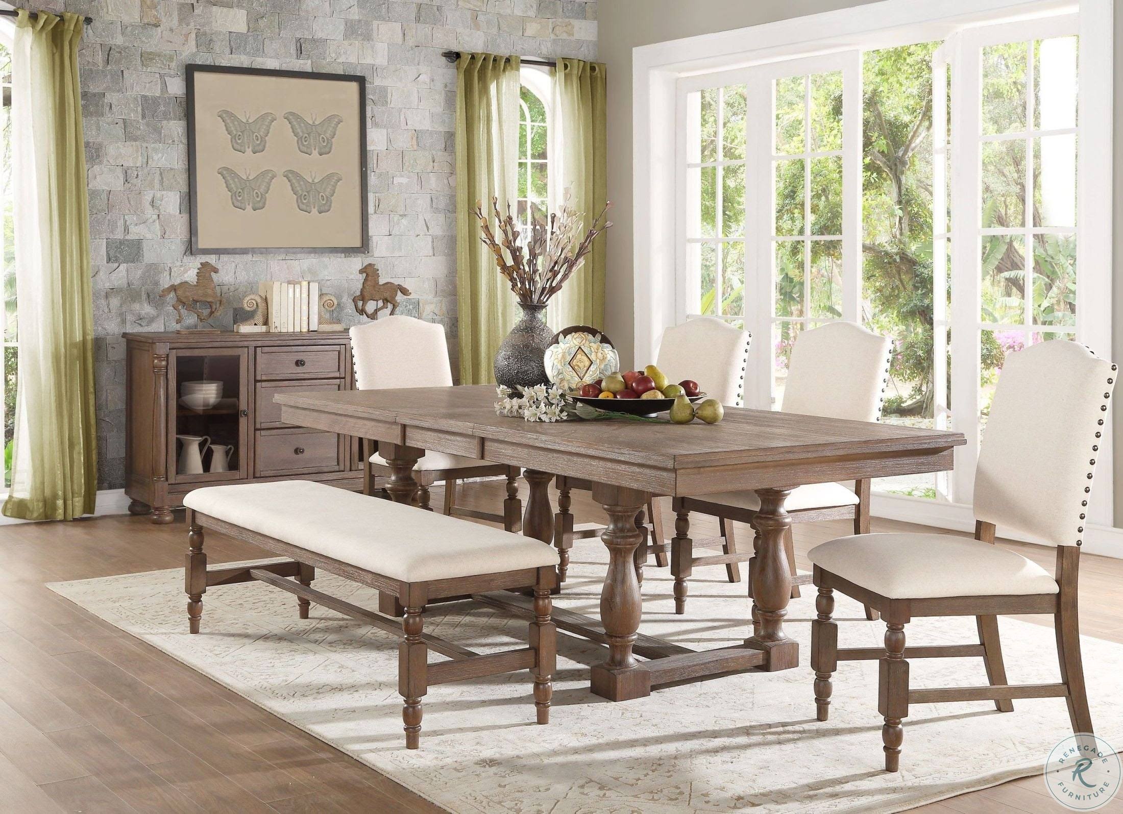 Homelegance Chartreaux Side Chair Nailheads in Natural - Set of 2
