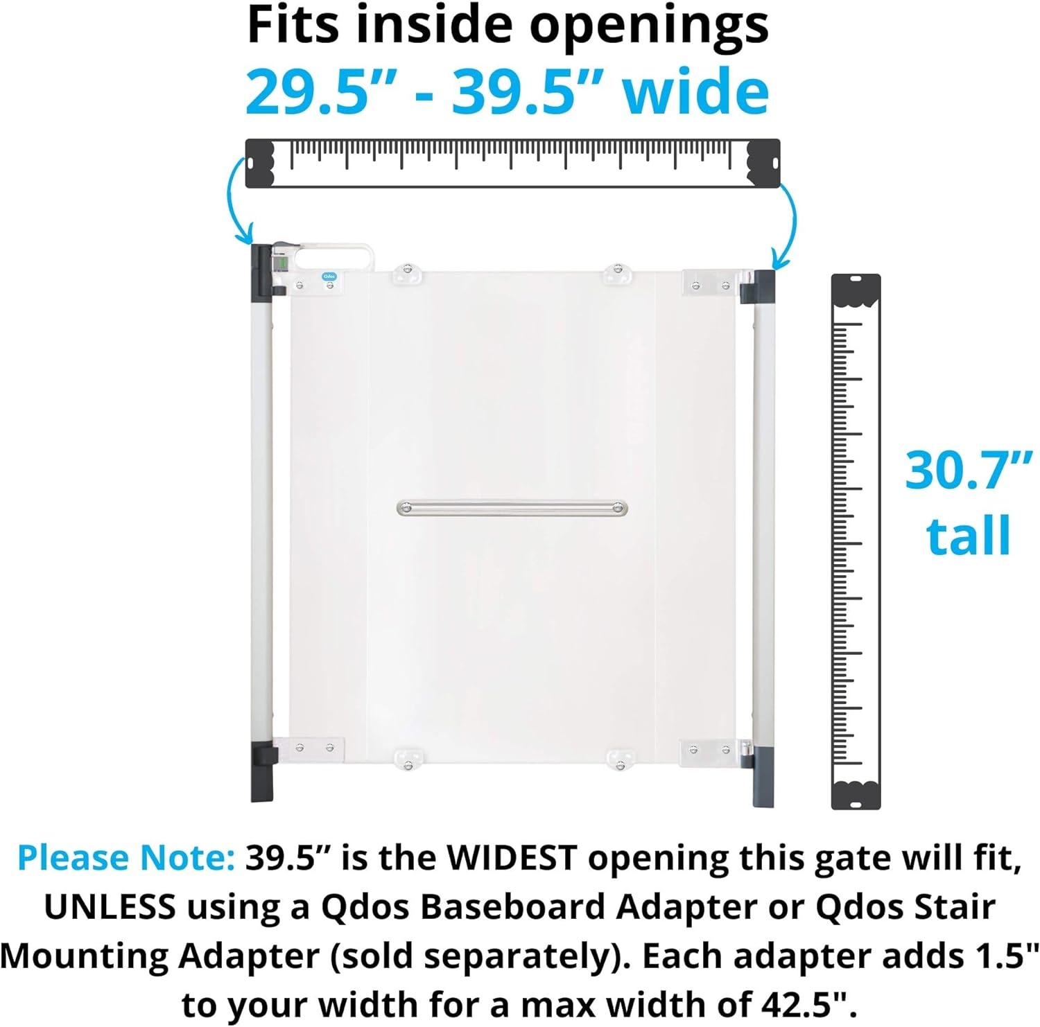 Crystal Designer Baby Safety Gate - Meets Tougher European Standards - Modern Design and Unparalleled Safety - Beauty & Safety Together at Last - Simple Installation | Hardware Mount