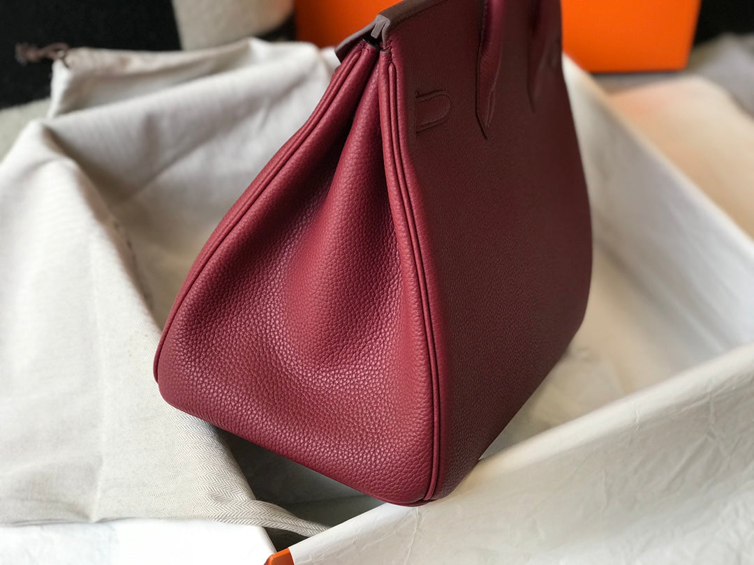 Hermes Birkin 35Cm Burgundy Togo Leather Gold Hardware