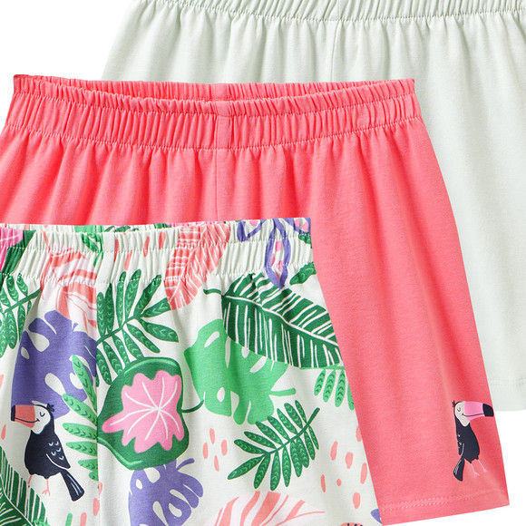 Famy 3 Mädchen Shorts mit bunten Motiven
