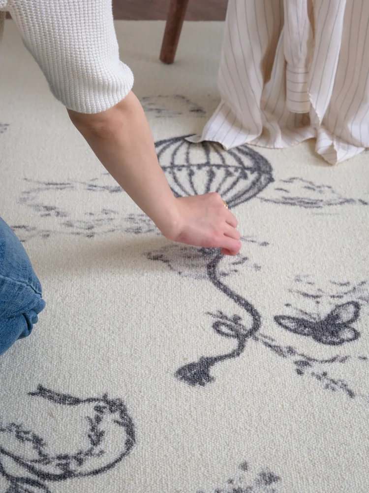 CP059 - Di@r Maison Ruyi Ink New Zealand Wool Carpet Living Room Sofa Bedroom Cream Carpet