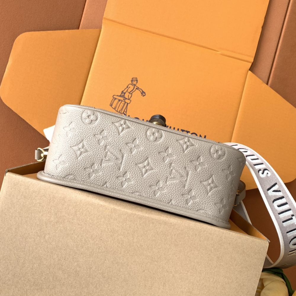 [Premium Quality] – Louis Vuitton Diane Monogram Empreinte Leather Beige 9.4 Inches M46583