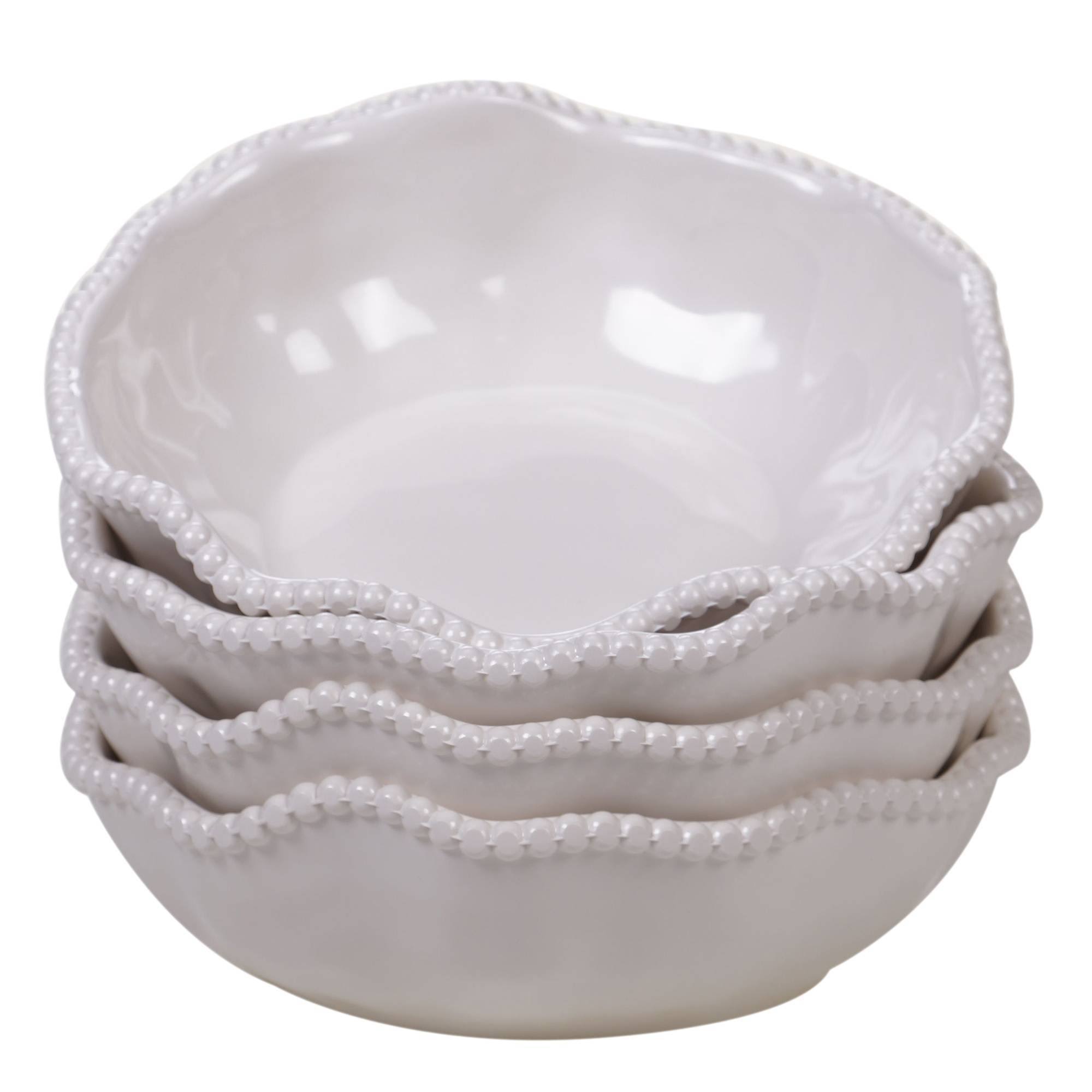 Certified International Perlette Melamine Cream Salad/Serving Set of 5