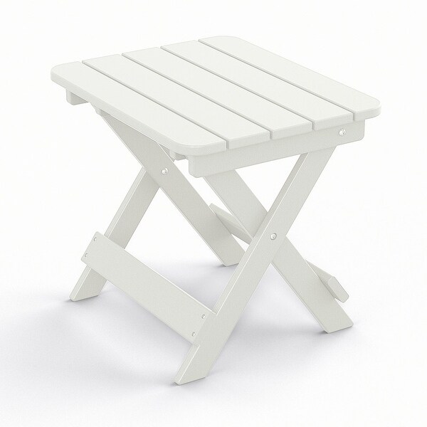 Foldable Outdoor Adirondack Side Table,Weather Resistant Patio End Table,HighDensity PE Garden Coffee Table