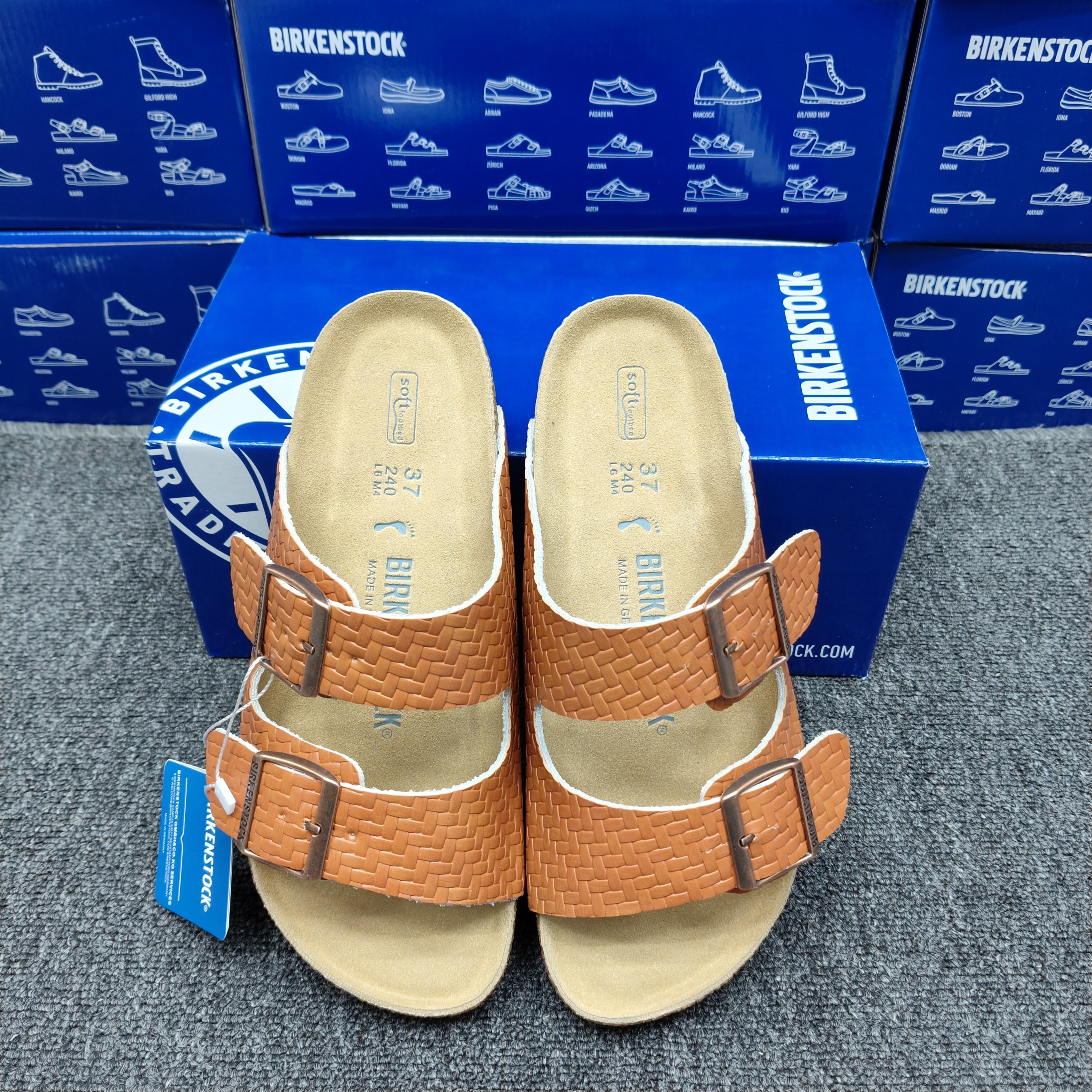 Birkenstock Arizona Leather Embossed Casual Sandals
