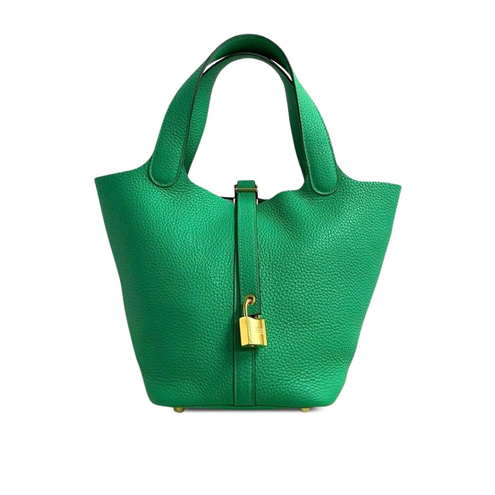 Hermes Picotin Lock Bag In Taurillon Clemence Bambou 22Cm