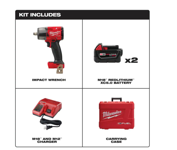 2962-22-49-66-7024 M18  GEN-2 18V Lithium-Ion Mid Torque Brushless Cordless 3/8 in. Impact Wrench Kit with Socket Set (8-Piece)
