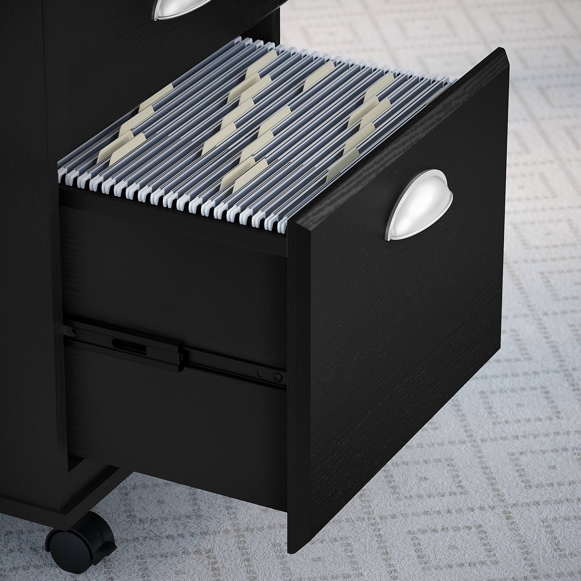 Kathy Ireland Home by Bush Furniture Connecticut 2 Drawer Mobile File Cabinet in Black Suede Oak