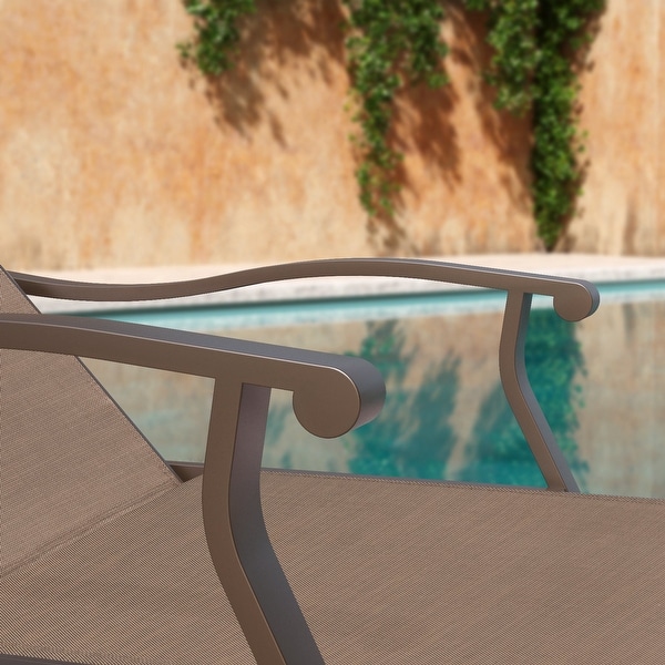 Pellebant 2PCS Patio Aluminum Adjustable Chaise Lounge Chair