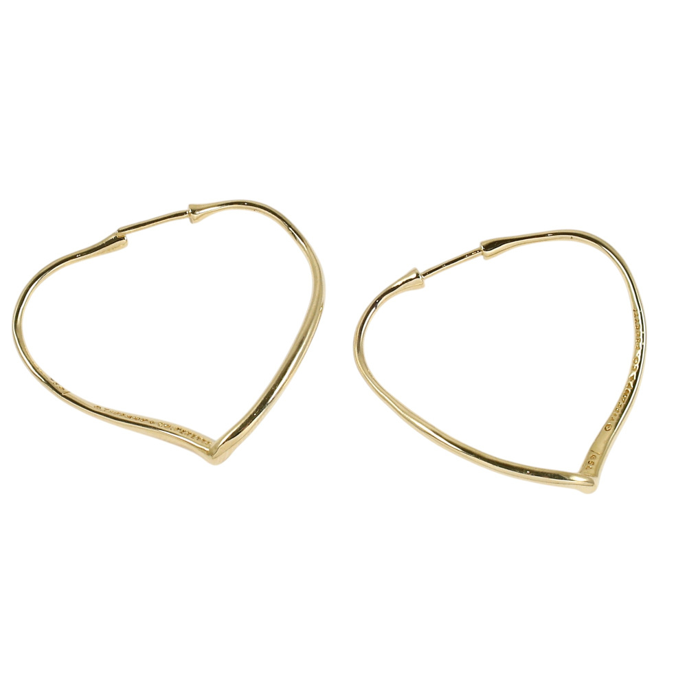 Tiffany & Co. Elsa Peretti Open Heart Hoop M Earrings 18K Yellow Gold 60018035
