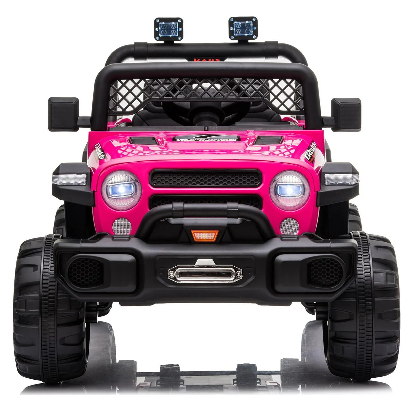 Ktaxon Ride on Truck, Dual Drive Electric 12V Battery Powered Kids Toddler Motorized Off-Road Vehicles Toy Car, Rose Red