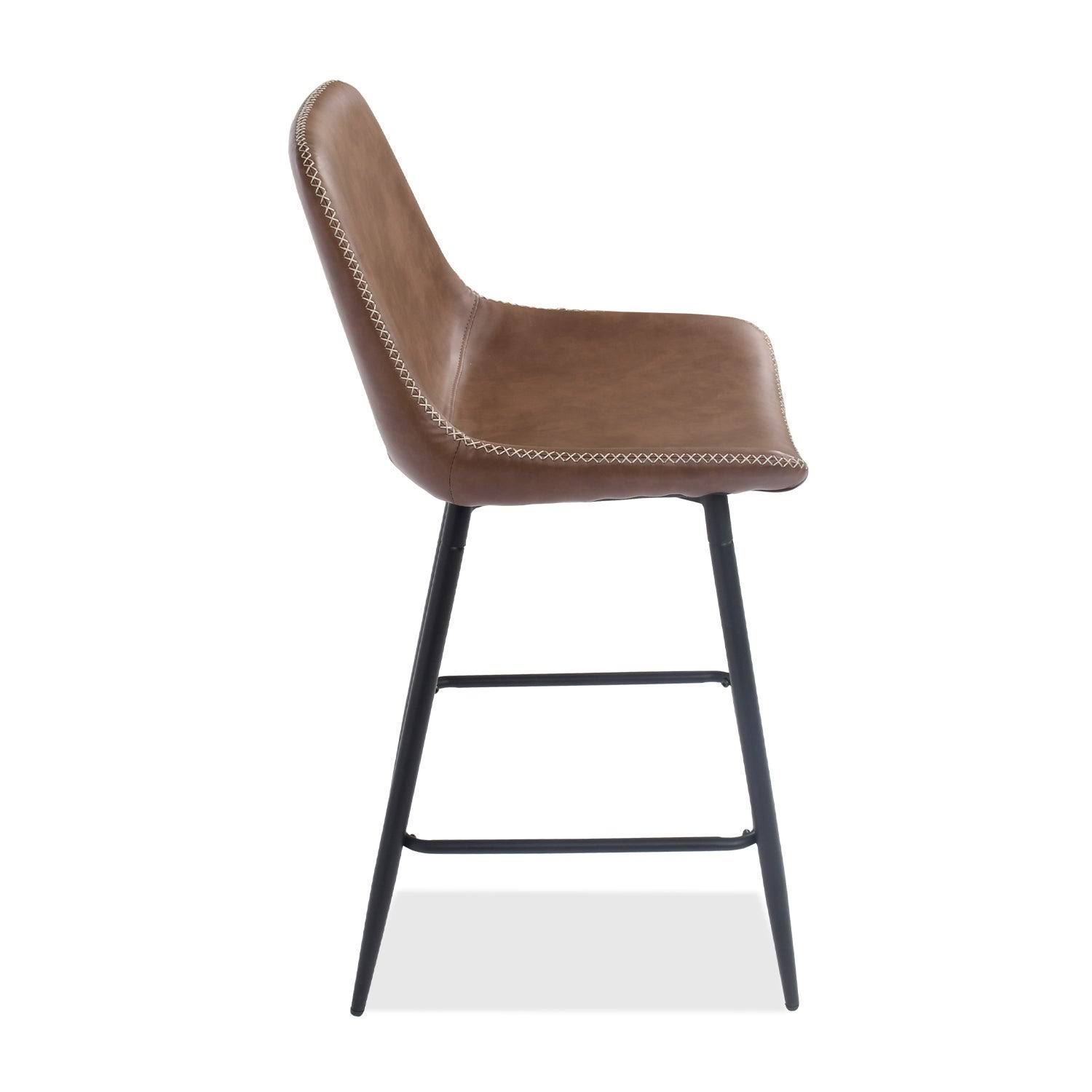 JL Creation Edmund Black Faux Leather 39.3 in. H Counter Bar Stool (Set of 2)