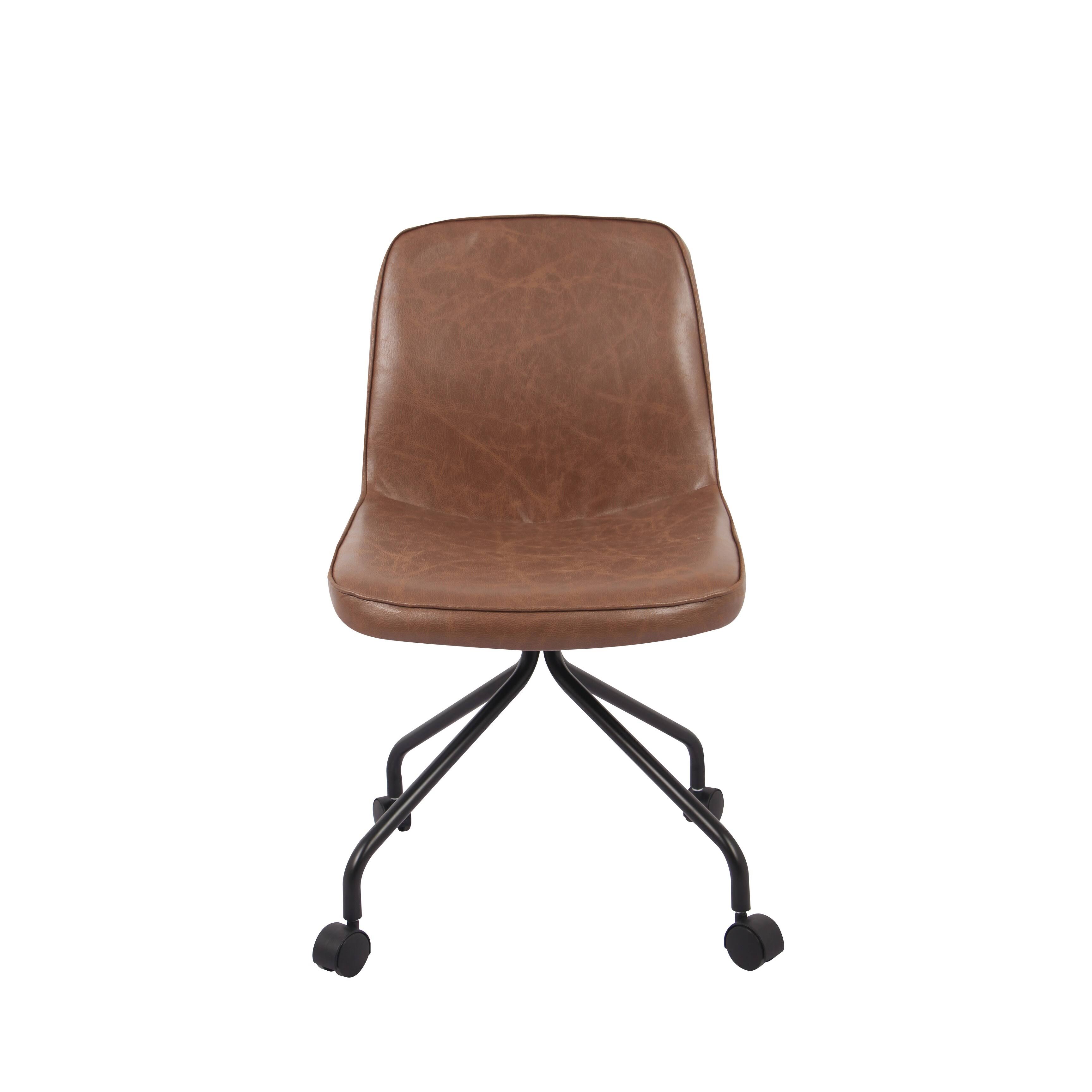 WOVENBYRD Modern Armless Rolling Home Office Chair - Brown