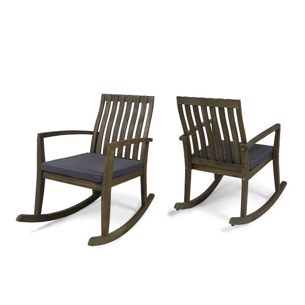Colmena Outdoor Acacia Wood Rocking Chair (Set of 2) by Christopher Knight Home