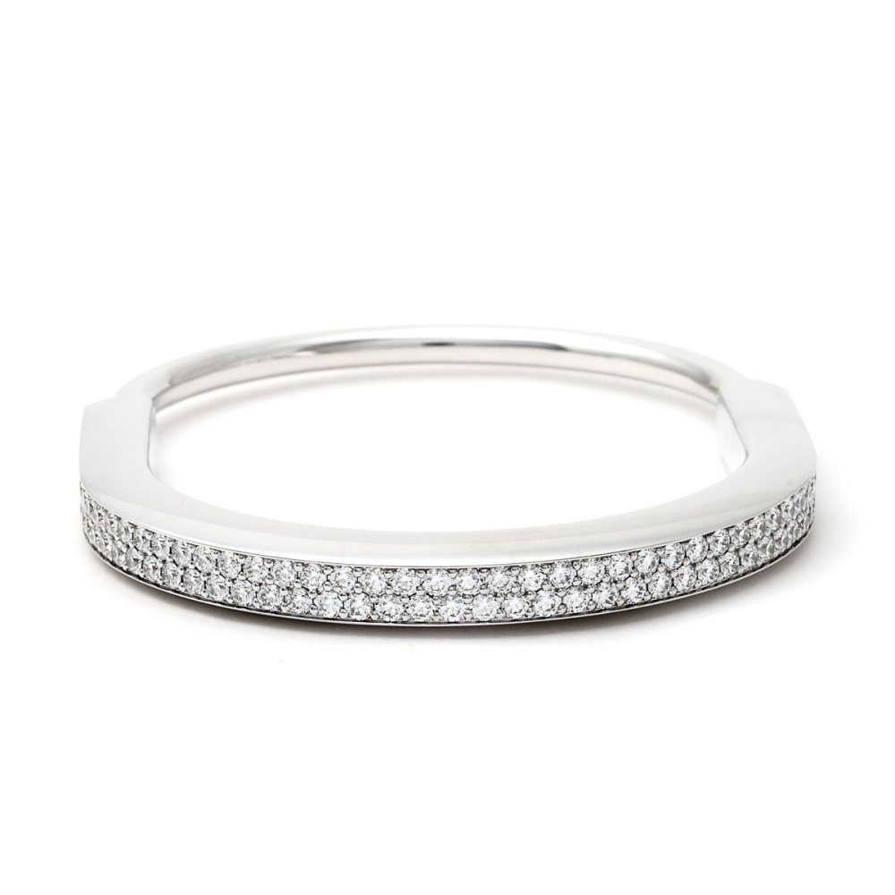Tiffany & Co. Lock L Bracelet 18K White Gold Diamond 70424967