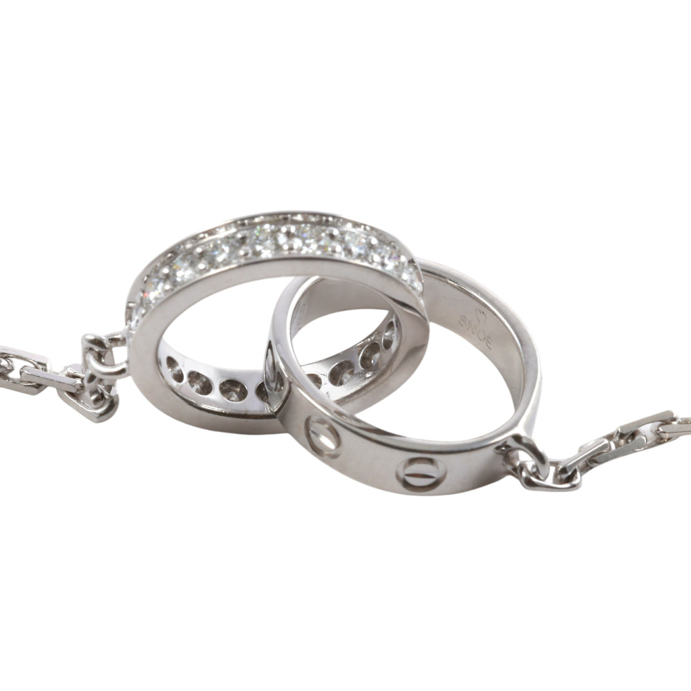 Cartier Love Semi-pavé Necklace 18K White Gold Diamond B7013700