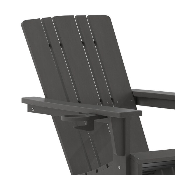 Commercial Grade AllWeather Adirondack Chair with Swiveling Cupholder