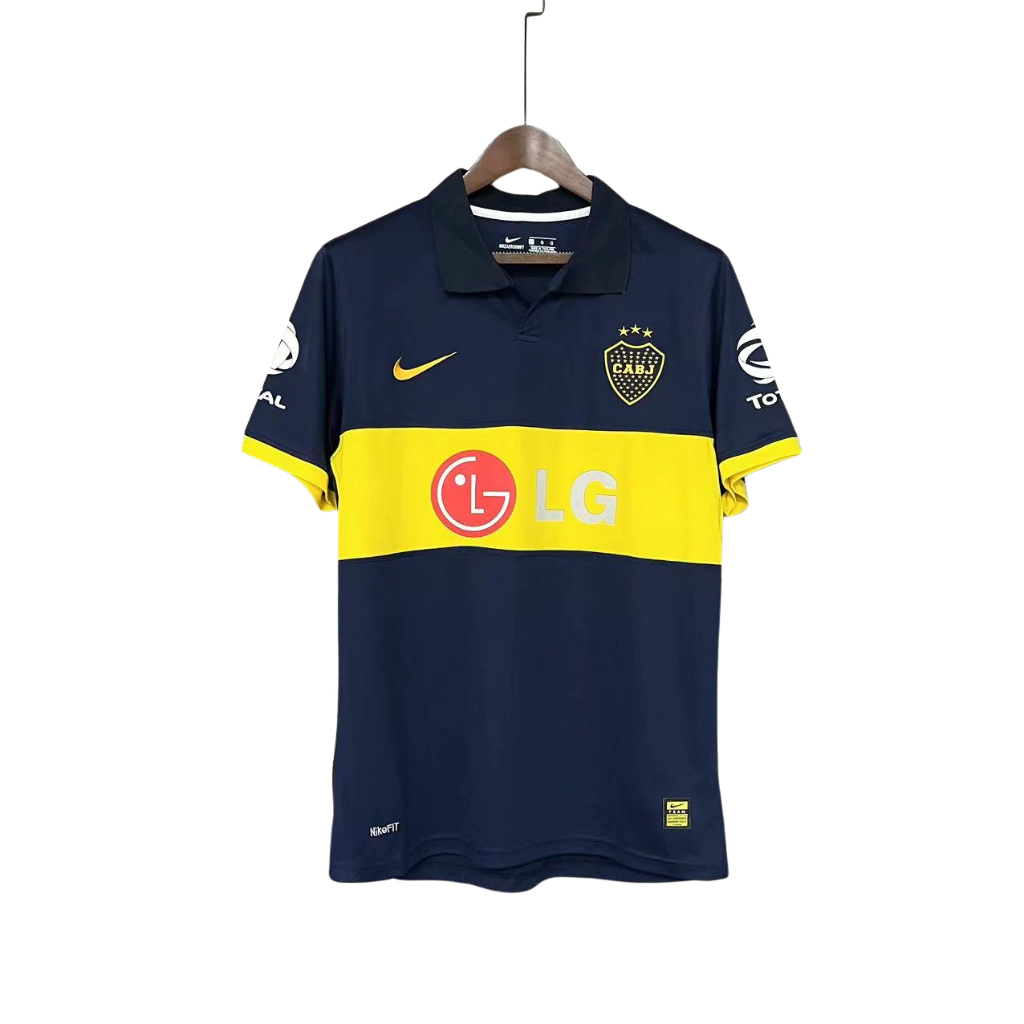 Boca Juniors 09-10 home retro blue and yellow