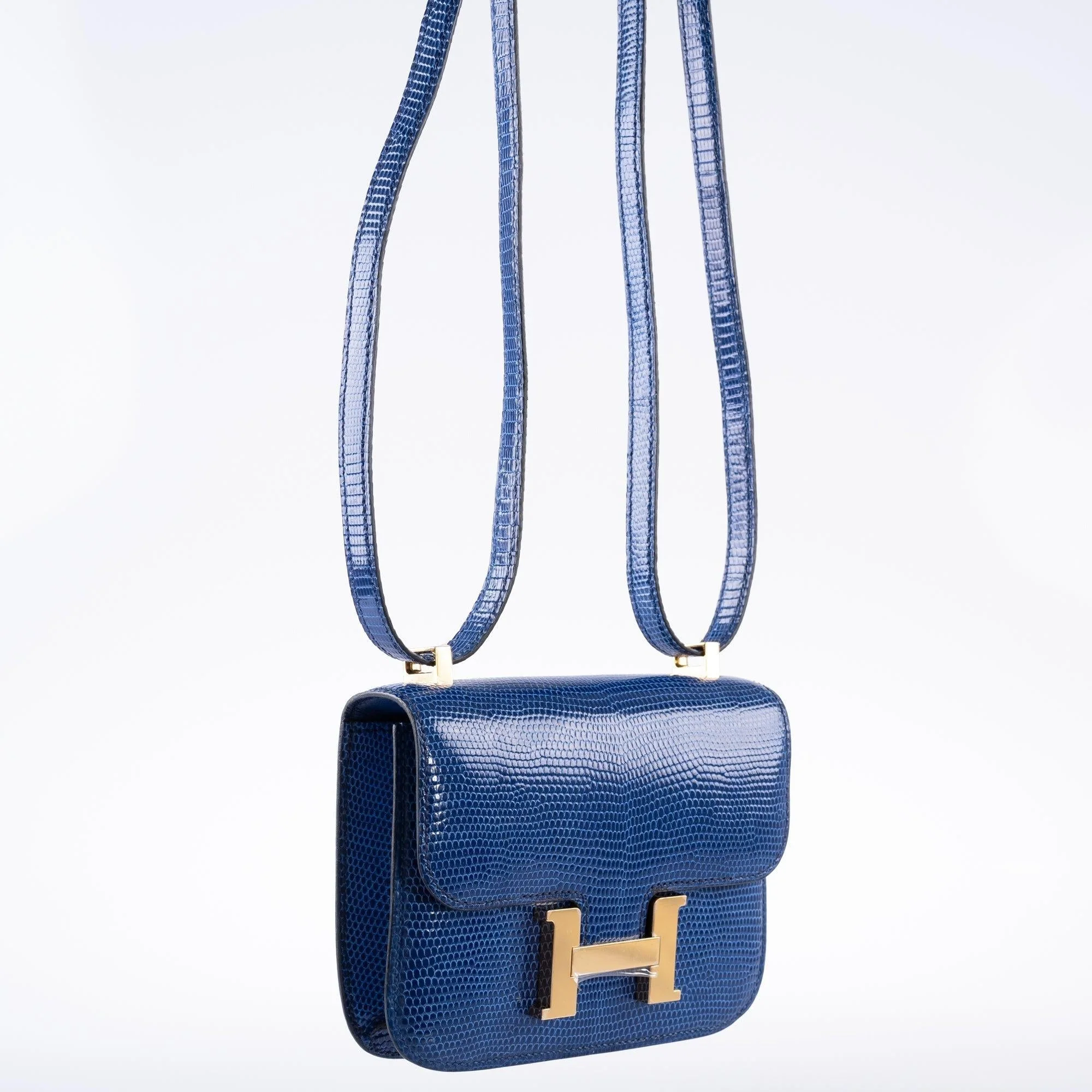 Hermès Constance 14 Micro Bleu Saphir Niloticus Lizard Gold Hardware