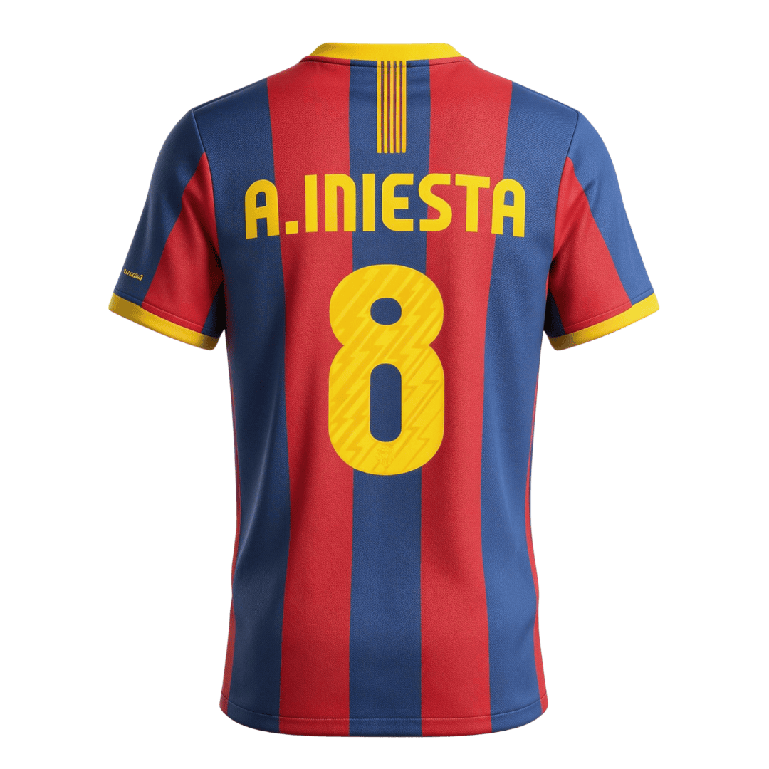 Retro Soccer Jersey A.INIESTA #8 Barcelona Home 2010/11