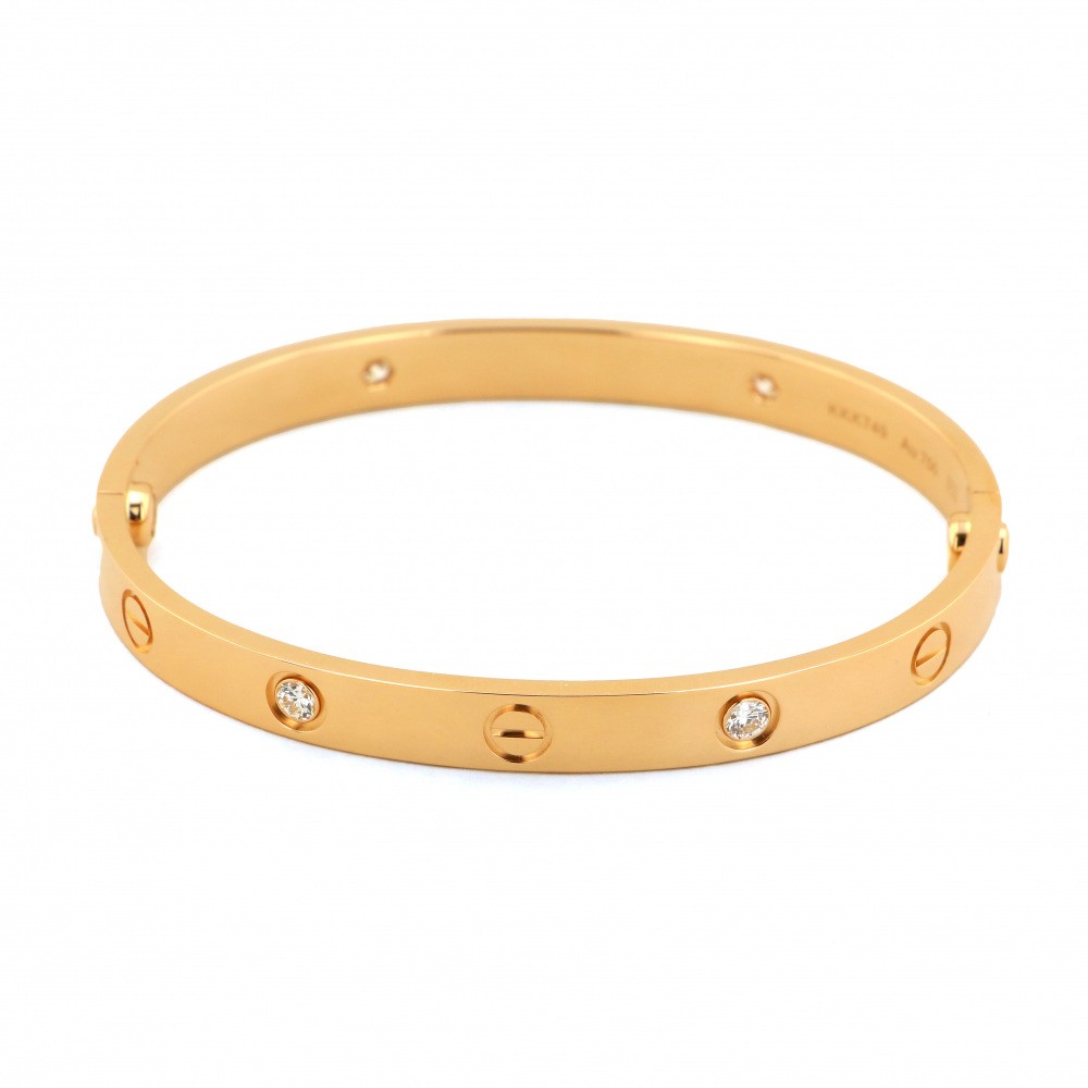 Cartier Love 4PD Bracelet 18K Rose Gold Diamond 17-KKK749