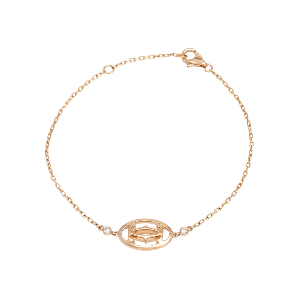 Cartier Double C Bracelet 18K Rose Gold Diamond B6038000
