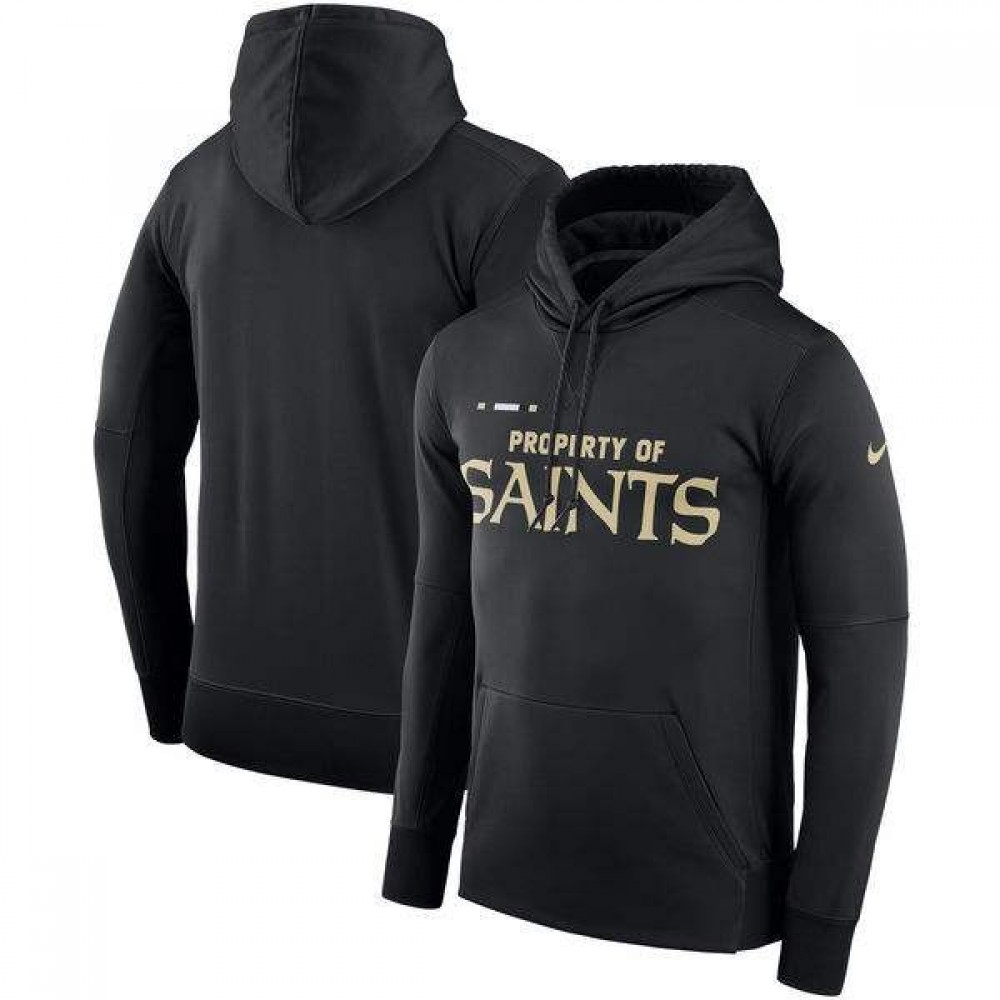 Men's New Orleans Saints Black Club Therma NFL Pullover Hoodie
