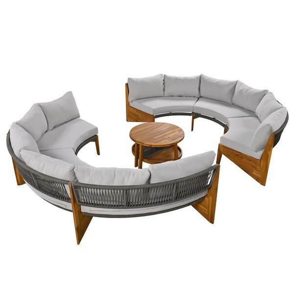 Curved Shape Sofa Set PE Wicker Furniture Conversation Sets