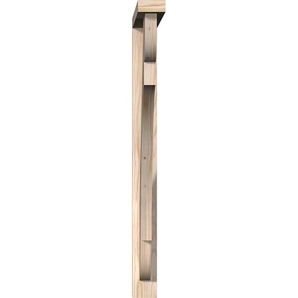 Ekena Millwork 1463731 3 1/2x22W x 28x22D x 40x22H Olympic Block Smooth Bracket w/ Offset Brace, Douglas Fir