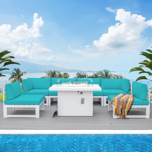 Nicesoul White Aluminum Modern Patio Furniture Sectional Sofa Set with Cushion