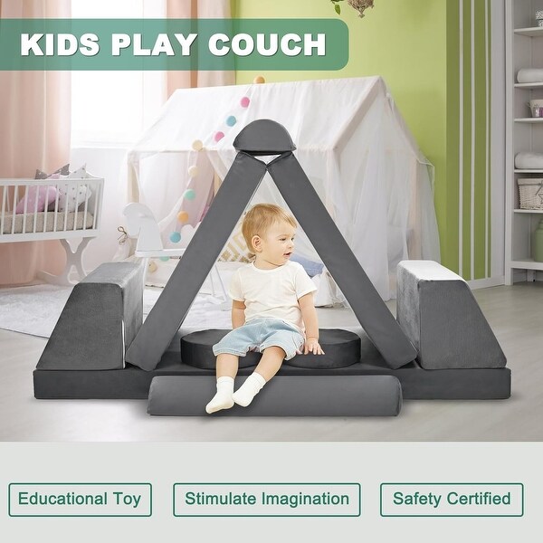 DoCred Kids Couch Play Set Modular Convertible Sofa Creative Kids Sofa