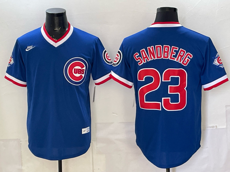 Men's Chicago Cubs Ryne Sandberg #23 Blue Alternate Game Jersey
