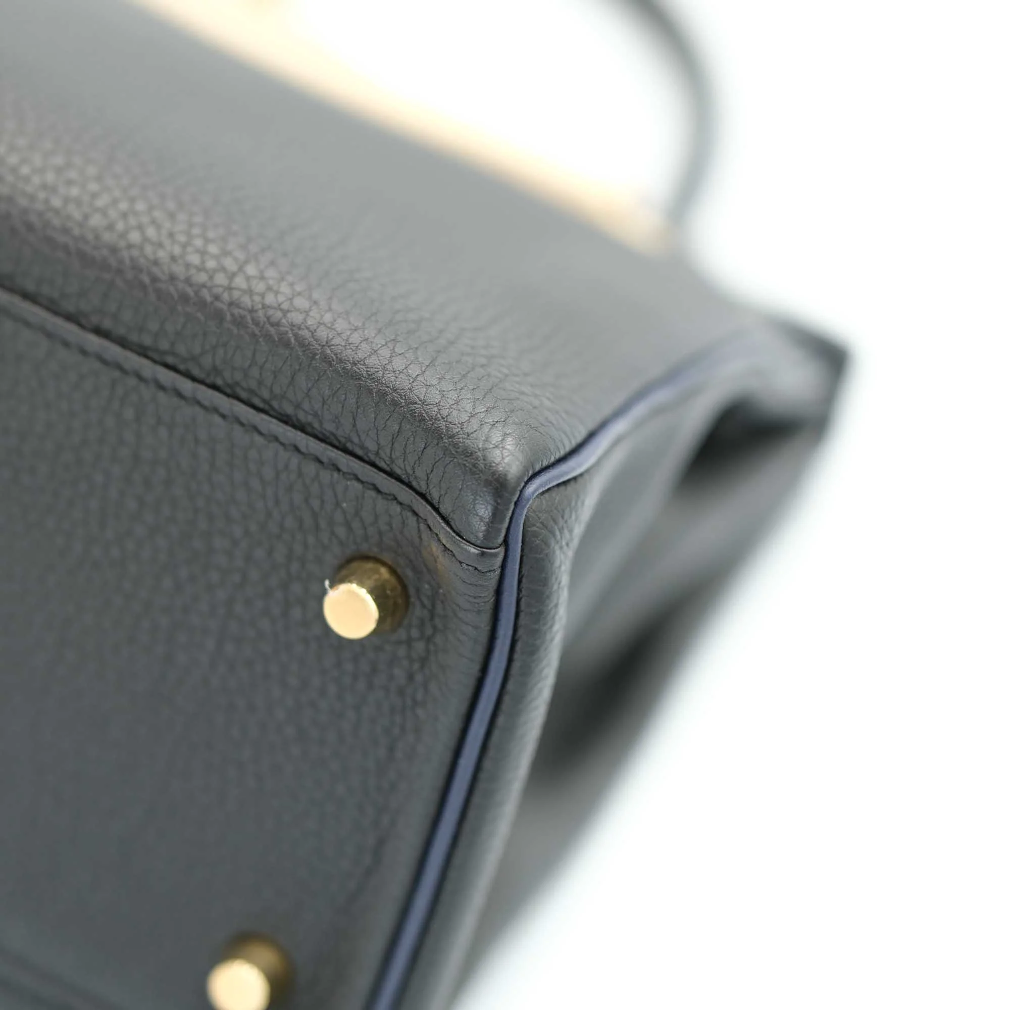 Hermès Kelly 25 Retourne Black Togo Palladium Hardware