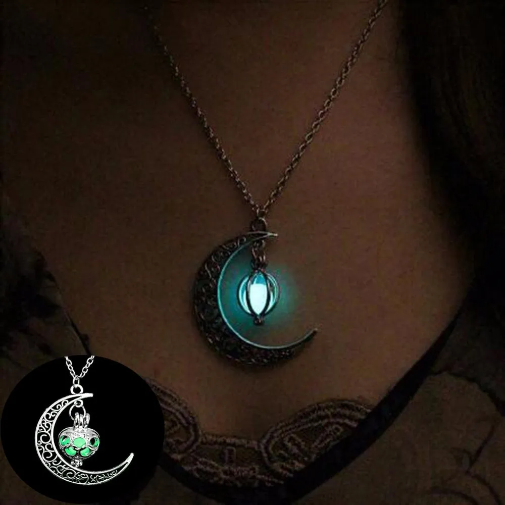 Glow in the Dark Moon Necklace