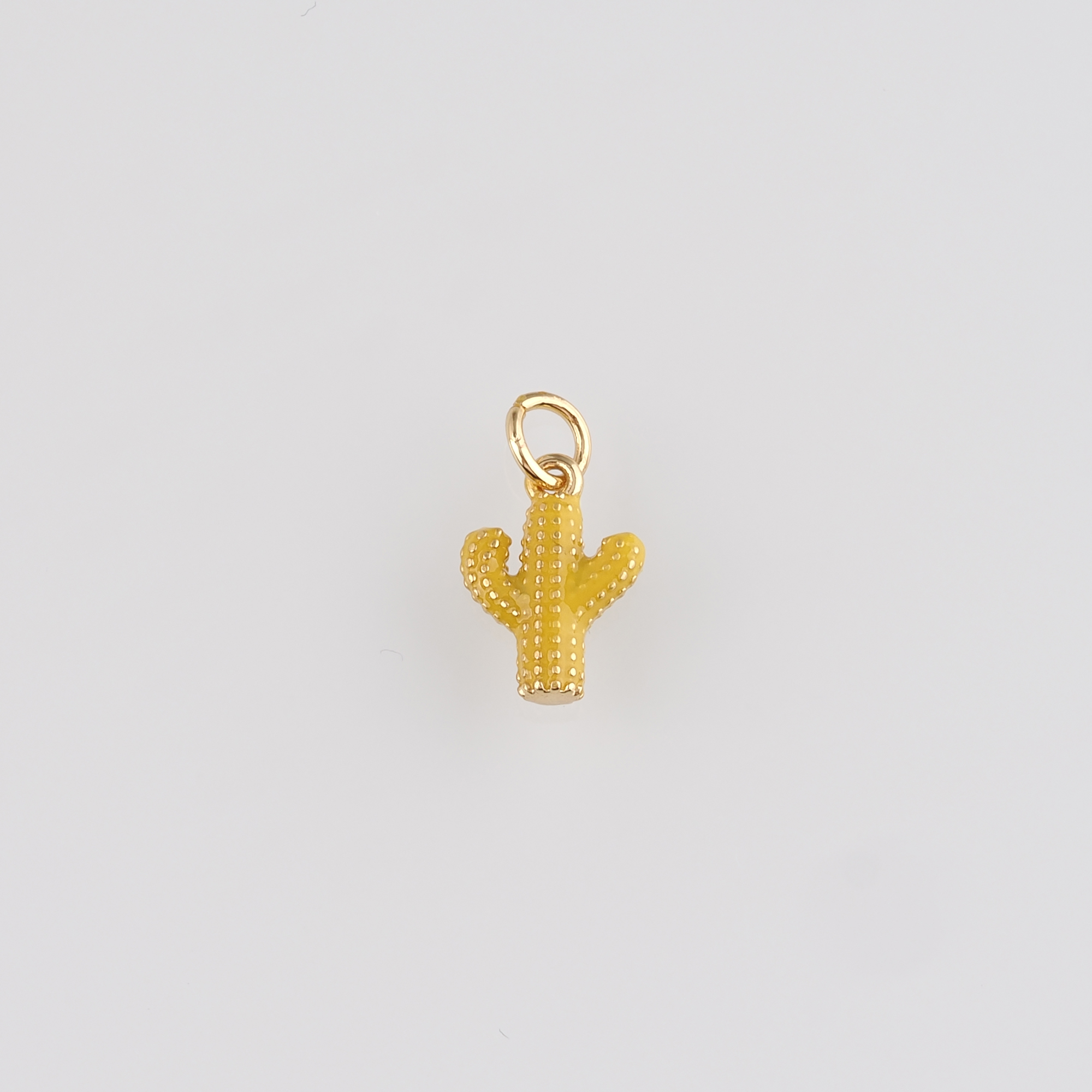 18K Gold Filled Cactus Pendant,Enamel Cactus Charm Earrings Necklace for DIY Jewelry Making Supply