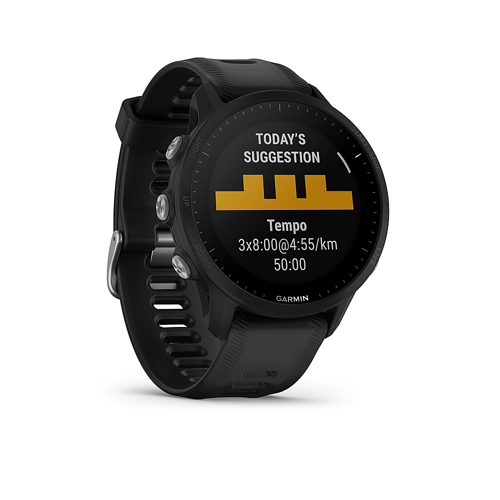 Garmin - Forerunner 955 GPS Smartwatch 47 mm Fiber-reinforced polymer - Black