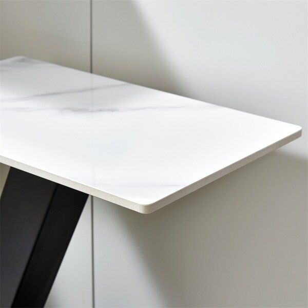 Console Table,Exquisite Shape Design w/ Adjustable Foot Pads