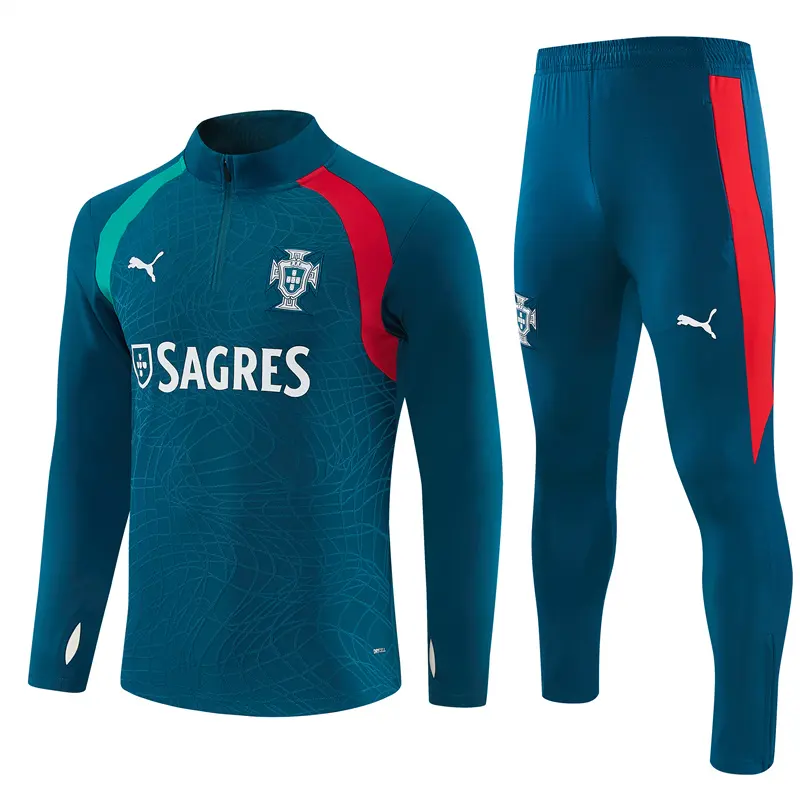 Portugal 26/27 Half Zipper Training Suit - Green