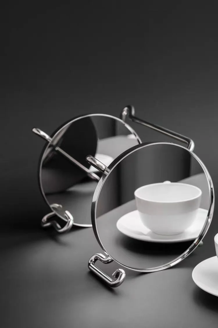 DC105 - Home Silver Egg series mirror double-layer ear-through streamline double-layer bathroom storage tray cloakroom jewelry tray