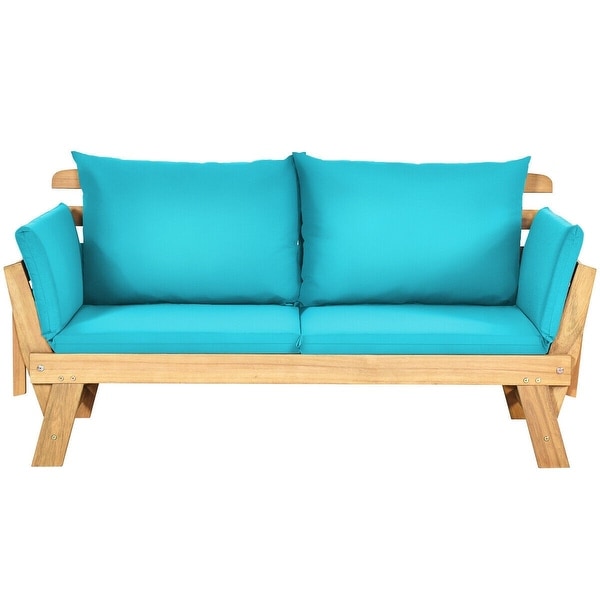 Adjustable Patio Convertible Sofa with Thick Cushion