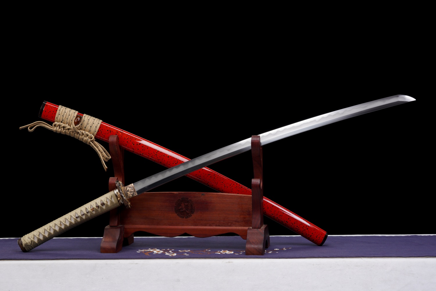 Japanese Katana Warrior Saint Hand Forged Damascus Steel Clay Tempered Full Tang