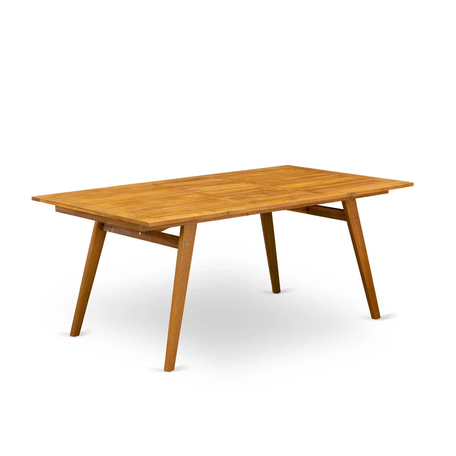 East West Furniture Denison 5-piece Wood Outdoor Dining Set in Natural Oil