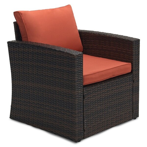 5piece Wicker Patio Conversation Furniture Set