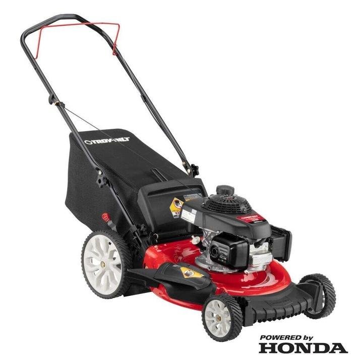 troy-bilt-21 in. 160 cc Gas Walk Behind Push Mower with High Rear Wheels and 3-in-1 Cutting System