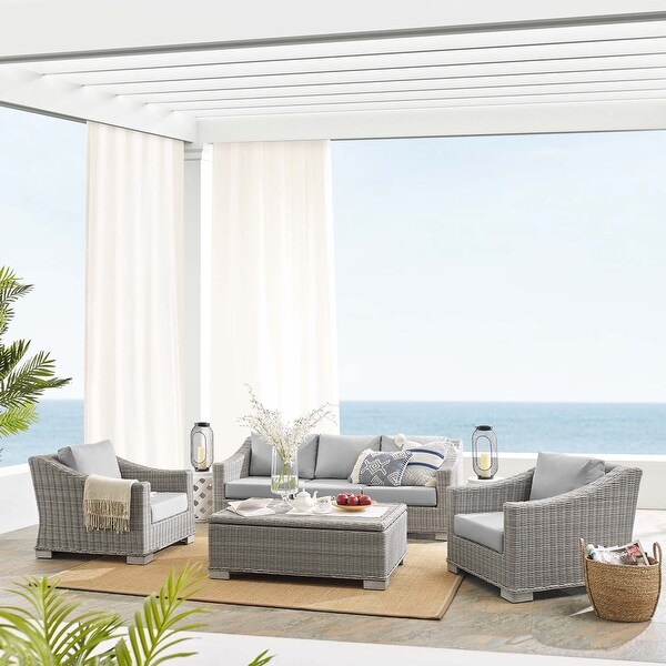 Conway Sunbrella? Outdoor Patio Wicker Rattan 4Piece Furniture Set
